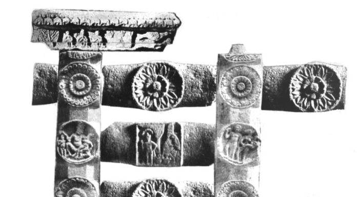 Patliputra Pataliputra Buddhist railing with coping stone